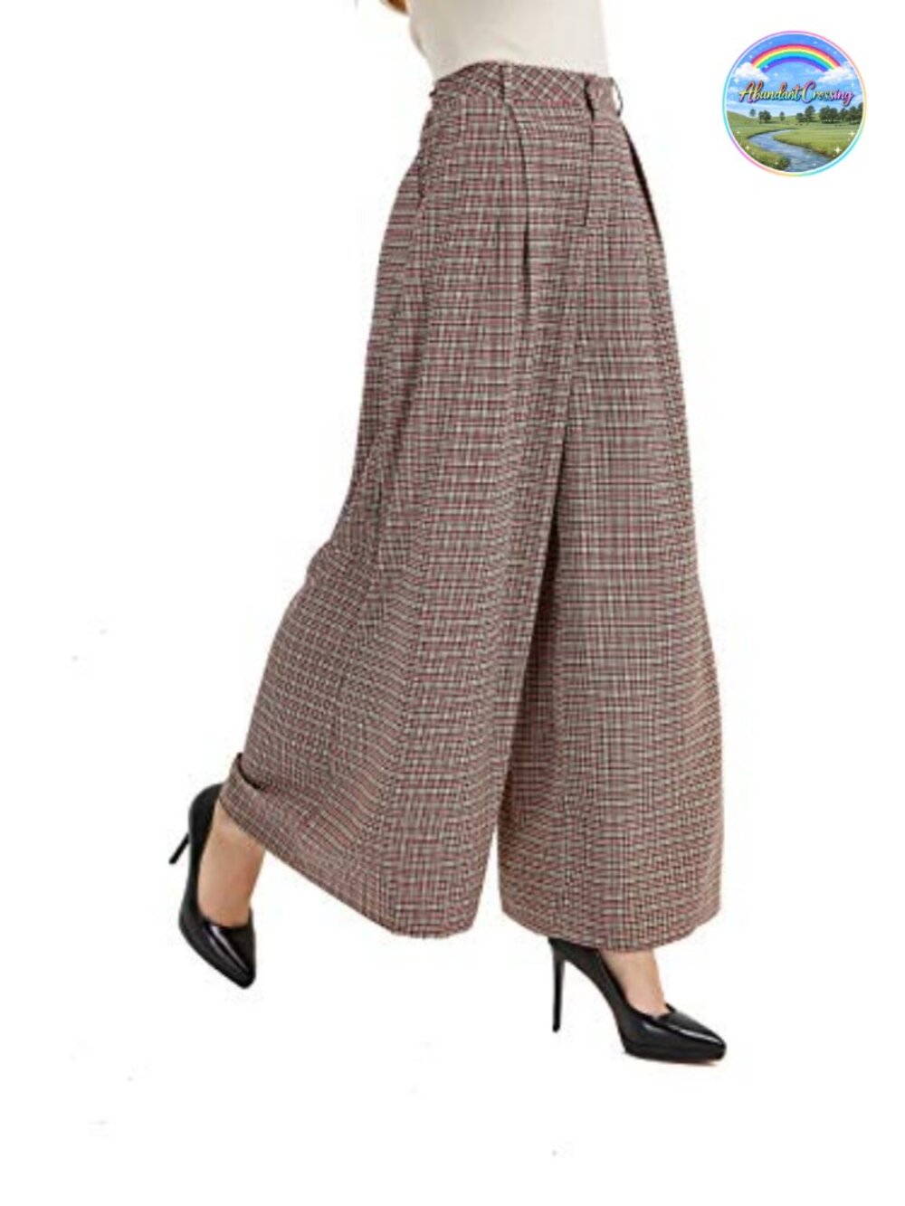 Tronjori Women's High Waist Wide Leg Palazzo Business Pants